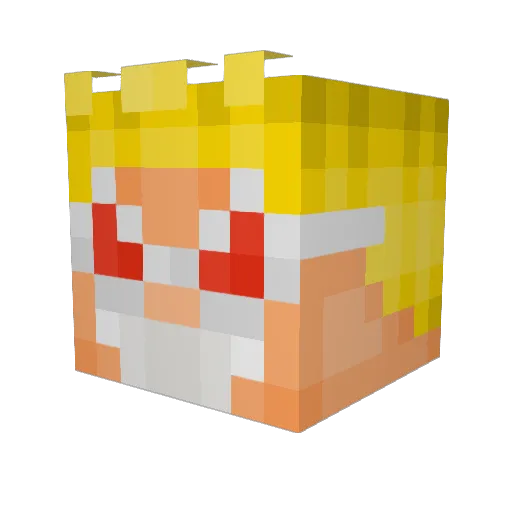 Youtaeme Minecraft avatar head, 3D render