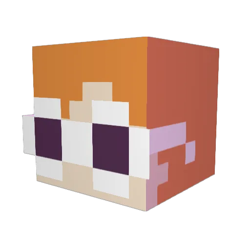 Youtirsin Minecraft avatar head, 3D render