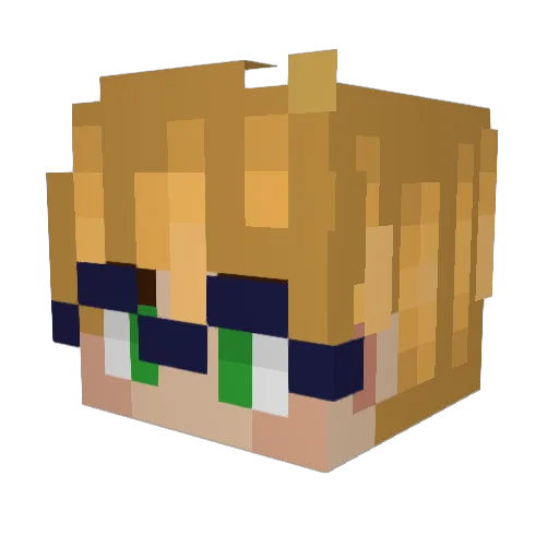 YoutubeNotAsiX Minecraft avatar head, 3D render