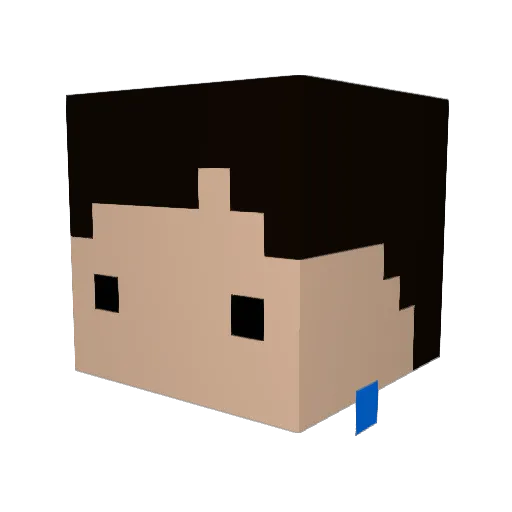 YoutubePipn Minecraft avatar head, 3D render