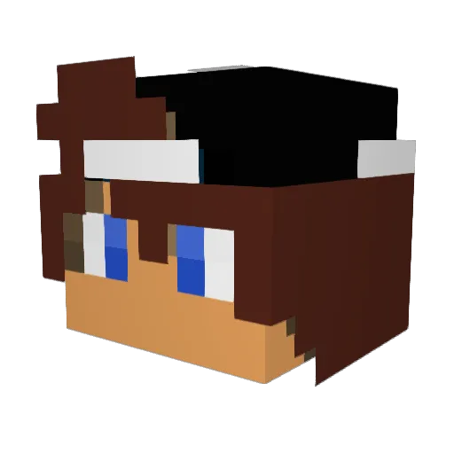 Youtube_Bagaluke Minecraft avatar head, 3D render