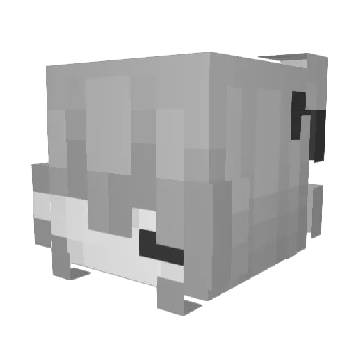 Youtube_Slience Minecraft avatar head, 3D render