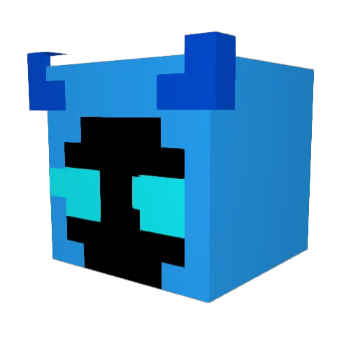 YoutuberAxolotl Minecraft avatar head, 3D render
