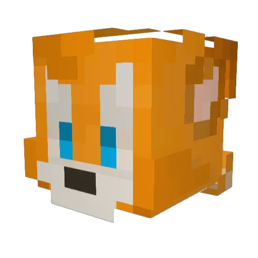 Youtya_ Minecraft avatar head, 3D render