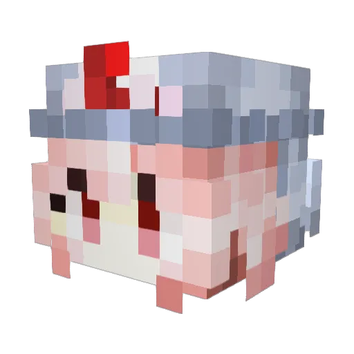 Youyoumu Minecraft avatar head, 3D render