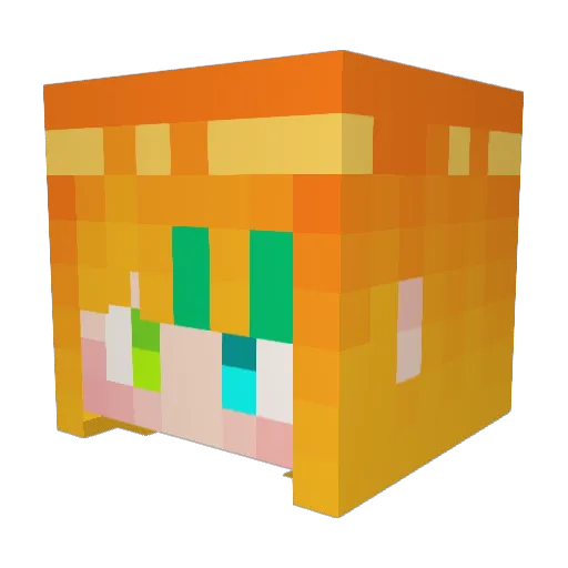 Youzipuding Minecraft avatar head, 3D render