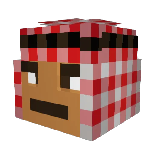 Youzza Minecraft avatar head, 3D render