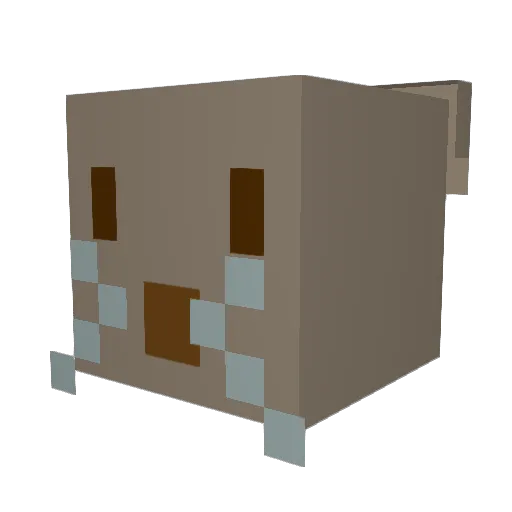 Yowamushy Minecraft avatar head, 3D render