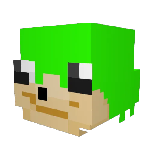YoxulLaSpatule Minecraft avatar head, 3D render