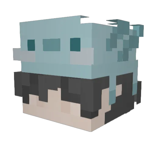 Yozyuu Minecraft avatar head, 3D render