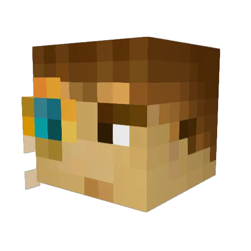 Ypsel Minecraft avatar head, 3D render