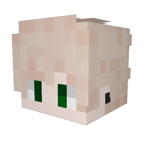 Yqmii Minecraft avatar head, 3D render