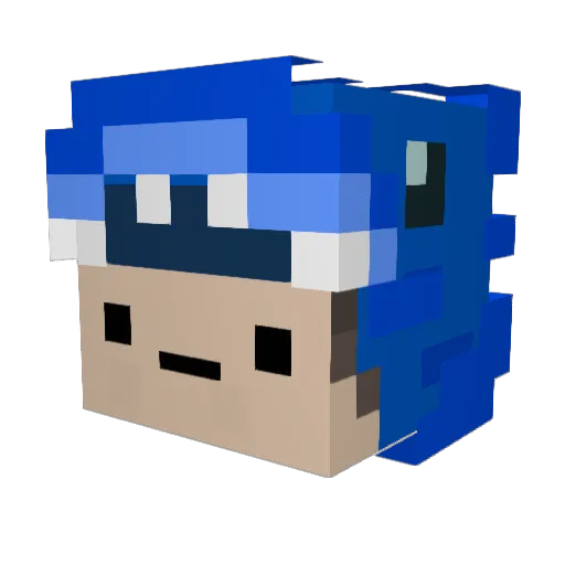 YrKzz Minecraft avatar head, 3D render
