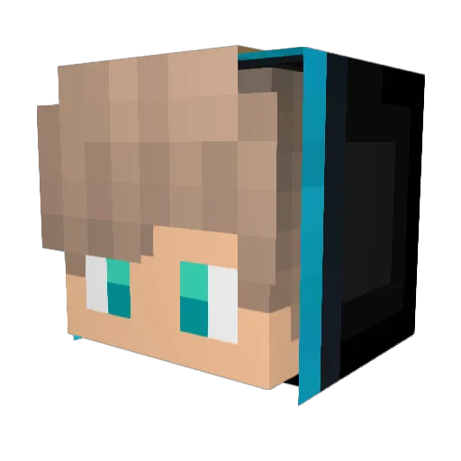Yraco Minecraft avatar head, 3D render