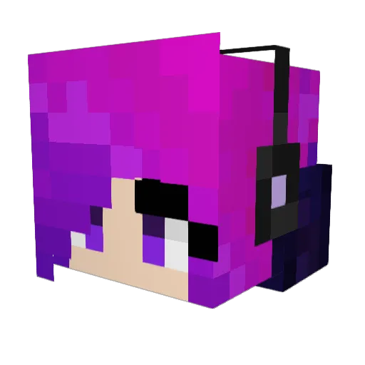 Yridian Minecraft avatar head, 3D render