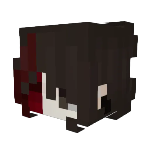 Yrona Minecraft avatar head, 3D render