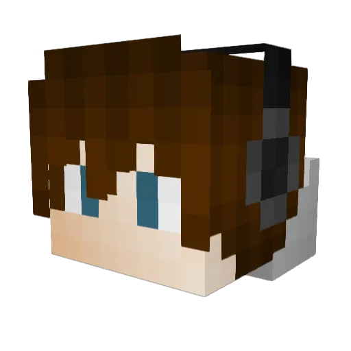 Yruyium Minecraft avatar head, 3D render