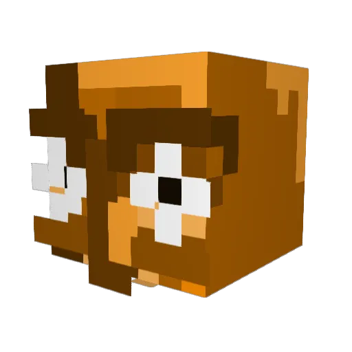 Yserc Minecraft avatar head, 3D render
