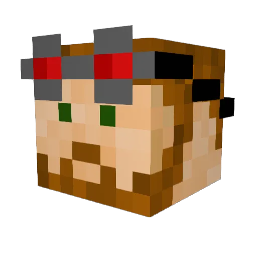 Yshtars Minecraft avatar head, 3D render