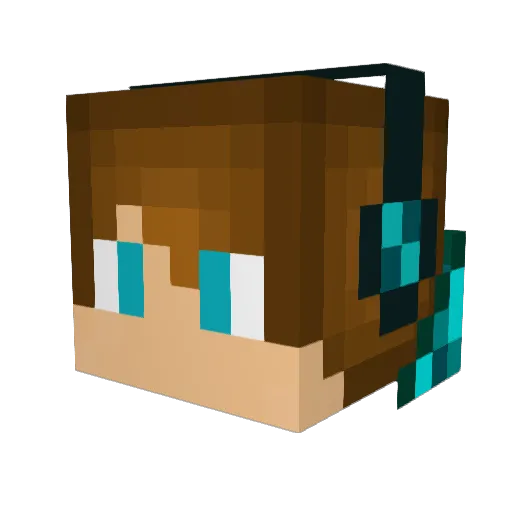 Ysmaile Minecraft avatar head, 3D render