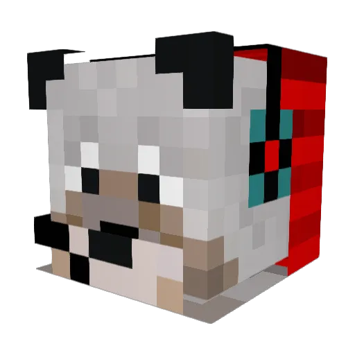 YtDarkWolf Minecraft avatar head, 3D render