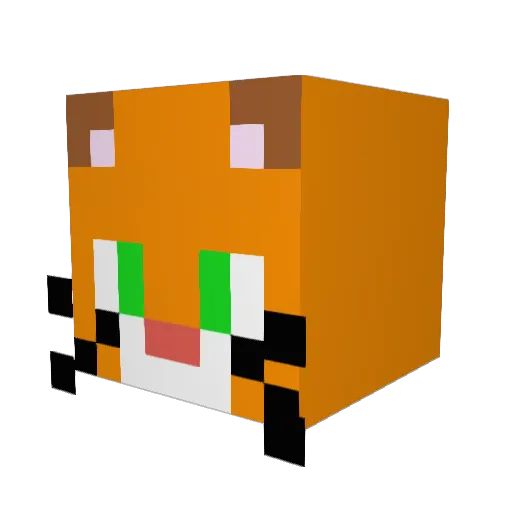 YtGato Minecraft avatar head, 3D render