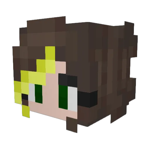 Ytima Minecraft avatar head, 3D render