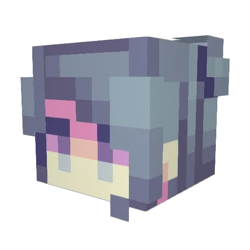 Ytkoreapanda Minecraft avatar head, 3D render
