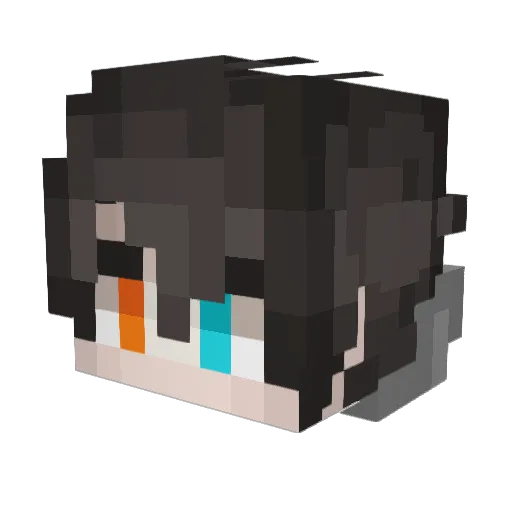Ytuan Minecraft avatar head, 3D render