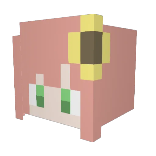 Yu1koMiyuki Minecraft avatar head, 3D render