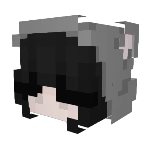 Yu2il Minecraft avatar head, 3D render