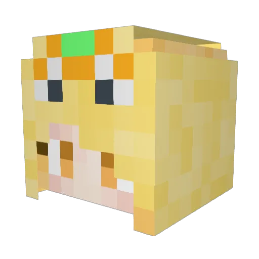 Yu99 Minecraft avatar head, 3D render