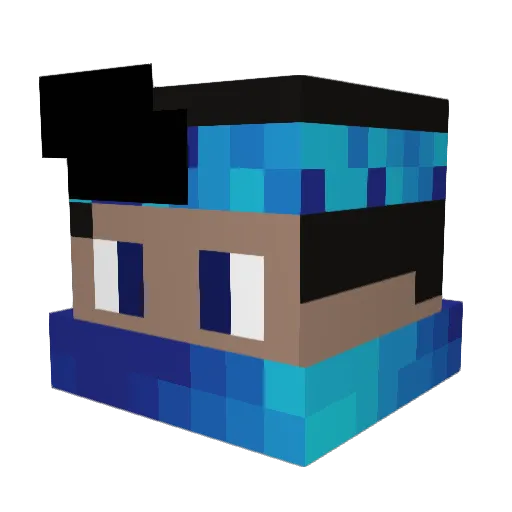 YuBetterKaka Minecraft avatar head, 3D render