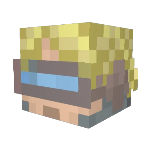 YuFei1523 Minecraft avatar head, 3D render