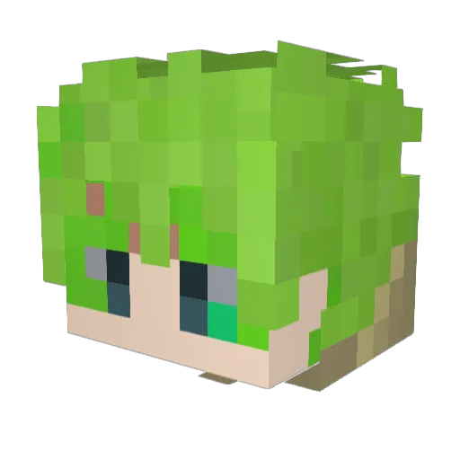 YuGaki Minecraft avatar head, 3D render