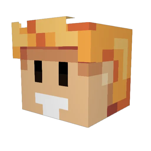 YuK162 Minecraft avatar head, 3D render