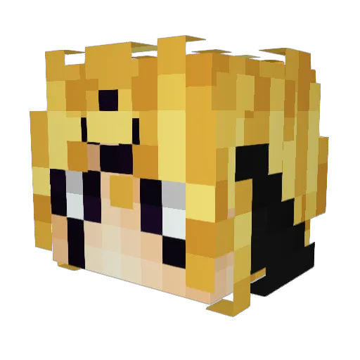 YuKo0_ Minecraft avatar head, 3D render