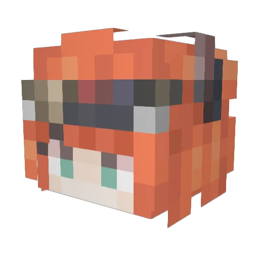 YuKooW Minecraft avatar head, 3D render