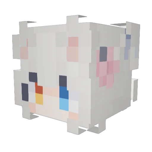 YuLuo_STAR Minecraft avatar head, 3D render