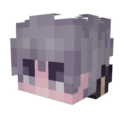 YuNarucumy Minecraft avatar head, 3D render