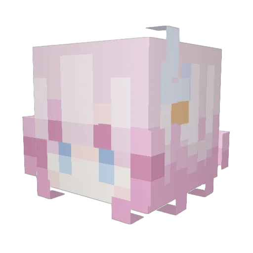 YuQianYueWan Minecraft avatar head, 3D render