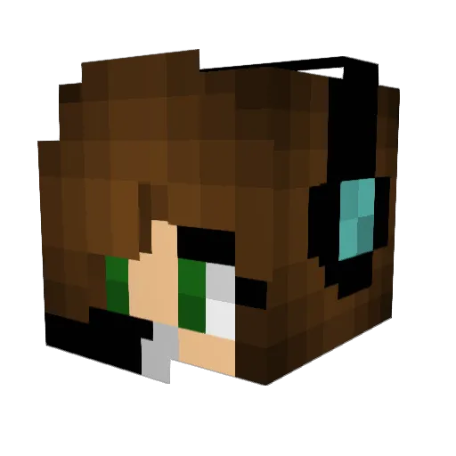 YuRi6 Minecraft avatar head, 3D render