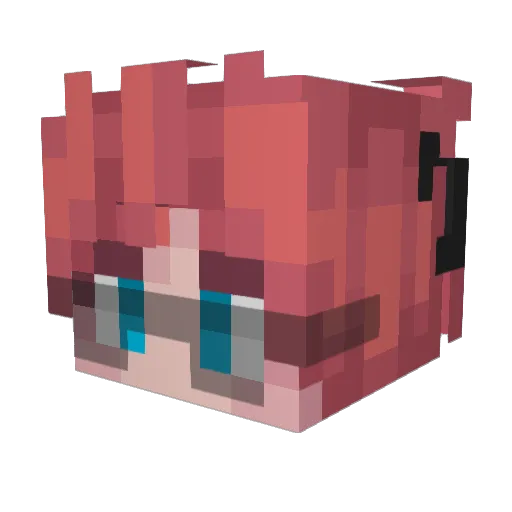 YuYaang_ Minecraft avatar head, 3D render