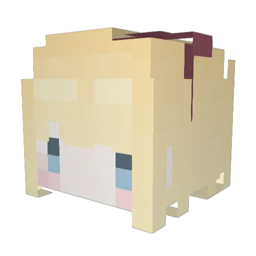 YuYiCu Minecraft avatar head, 3D render