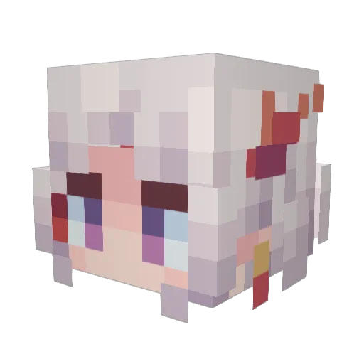 YuZaiIiIiI Minecraft avatar head, 3D render
