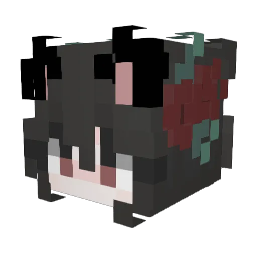 Yu_Bie_ Minecraft avatar head, 3D render