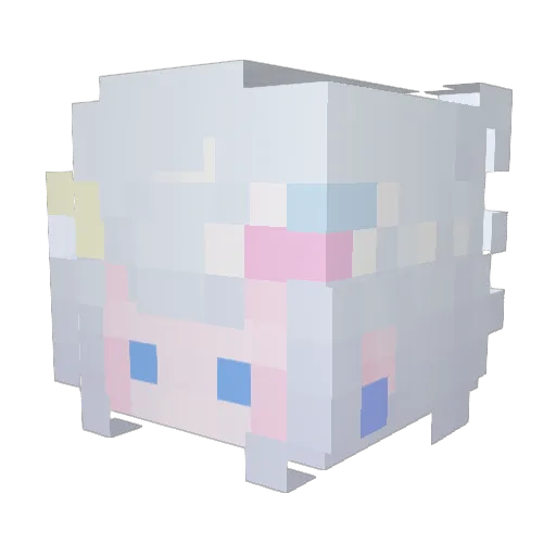 Yu_Ori Minecraft avatar head, 3D render