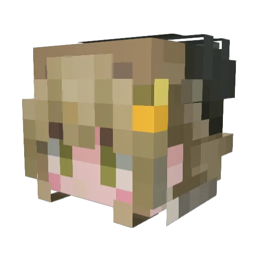 Yu_Sx_ Minecraft avatar head, 3D render