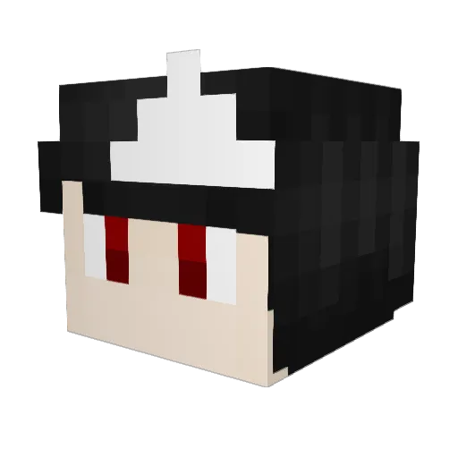 Yu_kie Minecraft avatar head, 3D render