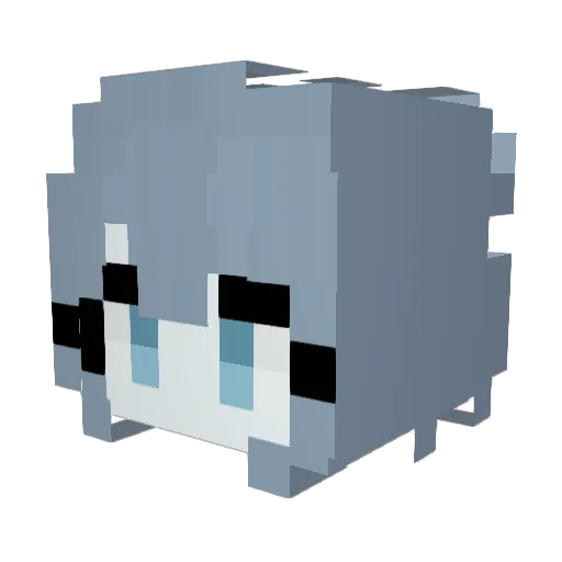 Yu_mmy Minecraft avatar head, 3D render